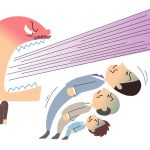 イラスト_役職者が理不尽に怒り散らかしている様子