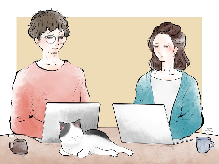 変化に適応するリモートワーク中の夫婦