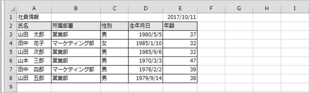 生年月日をもとに、「DATEDIF関数」で現在の年齢を算出する