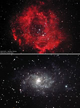 「NGC2237」（上）と「M33」